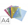 Pochette enveloppe tarifold a4 perforée polypropylène transparent coloris assortis sachet 12 unités