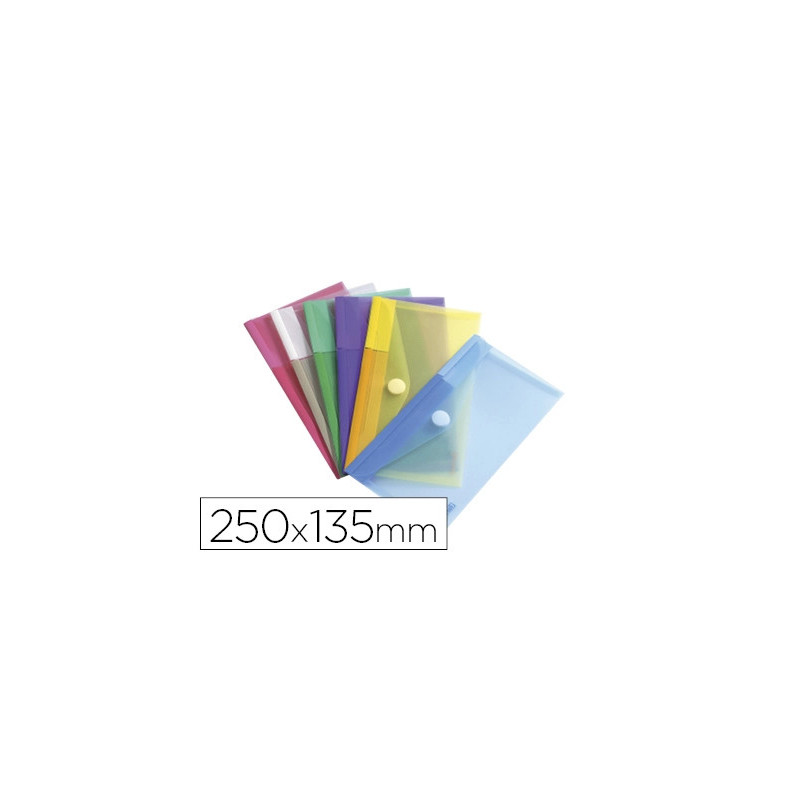 Pochette enveloppe tarifold format chéquier polypropylène transparent coloris assortis sachet 6 unités