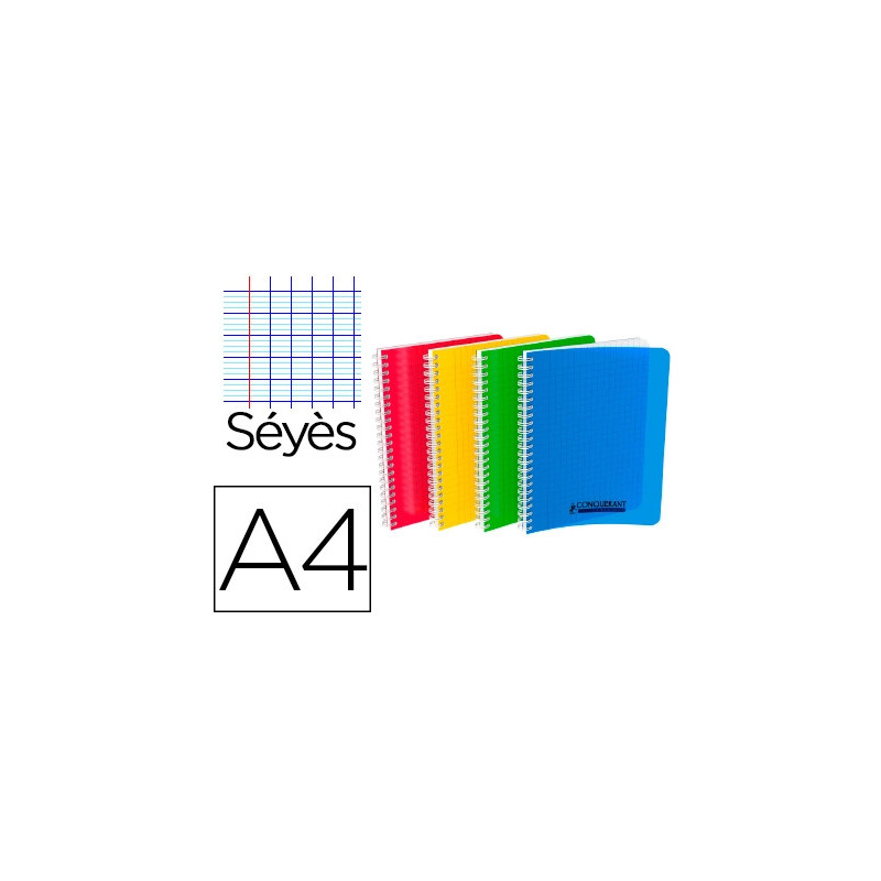 Cahier conquérant classique reliure intégrale couverture polypropylène a4 100 pages 90g séyès