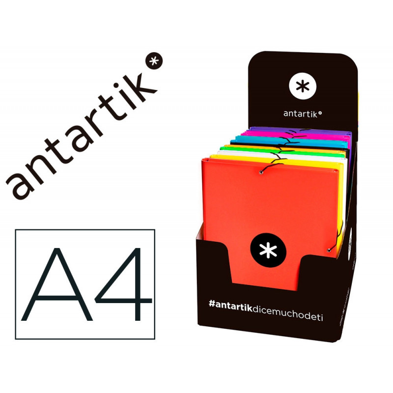 Chemise antartik a4 élastique 3 rabats carton rembordé coloris assortis