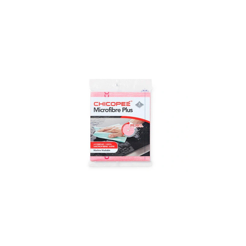 Lavette duradry microfibres plus 400x340mm coloris rouge sachet de 5 unités