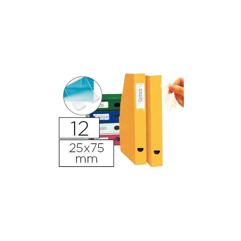 Porte-étiquettes tarifold 3l adhésif 25x75mm + bristols prédécoupés 12 unités