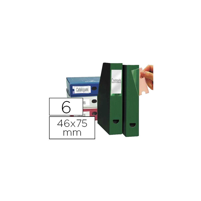 Porte-étiquettes tarifold 3l adhésif 46x75mm + bristols prédécoupés 6 unités