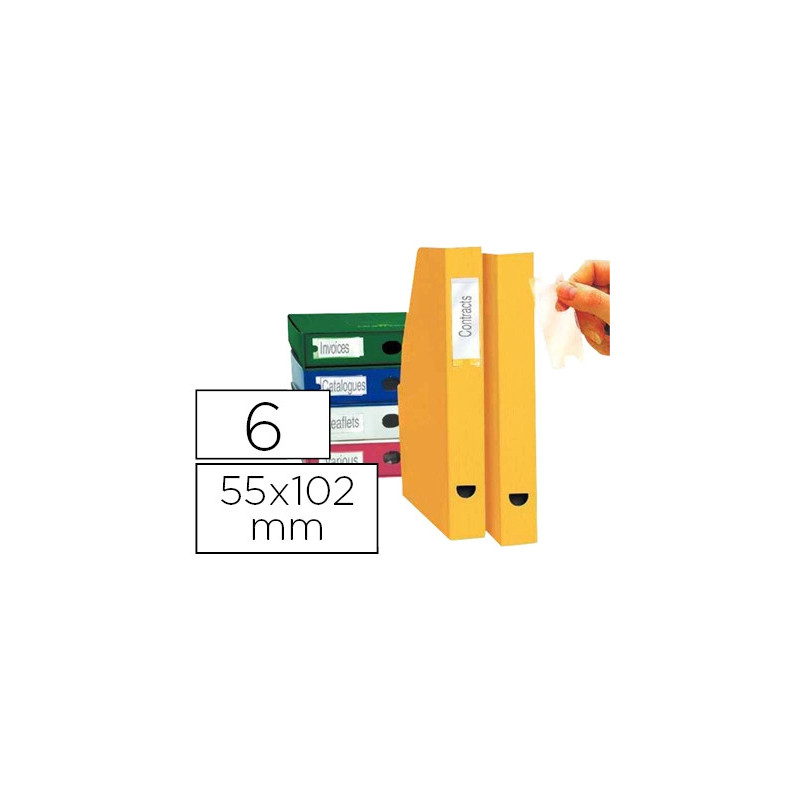 Porte-étiquettes tarifold 3l adhésif 55x102mm + bristols prédécoupés 6 unités