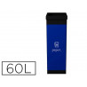 Corbeille paperflow tri sélectif papier 60l polystyrène choc haute résistance robuste coloris noir/bleu