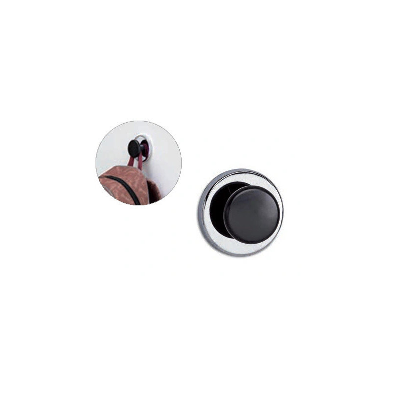 Aimant maul ferrite puissant avec bouton résistance 12kg coloris argenté diamètre 67mm