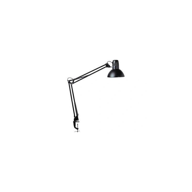 Luminaire bureau maulstudy surpince tete et bras metal hauteur 44cm bras 35cm tete diam. 17cm coloris noir