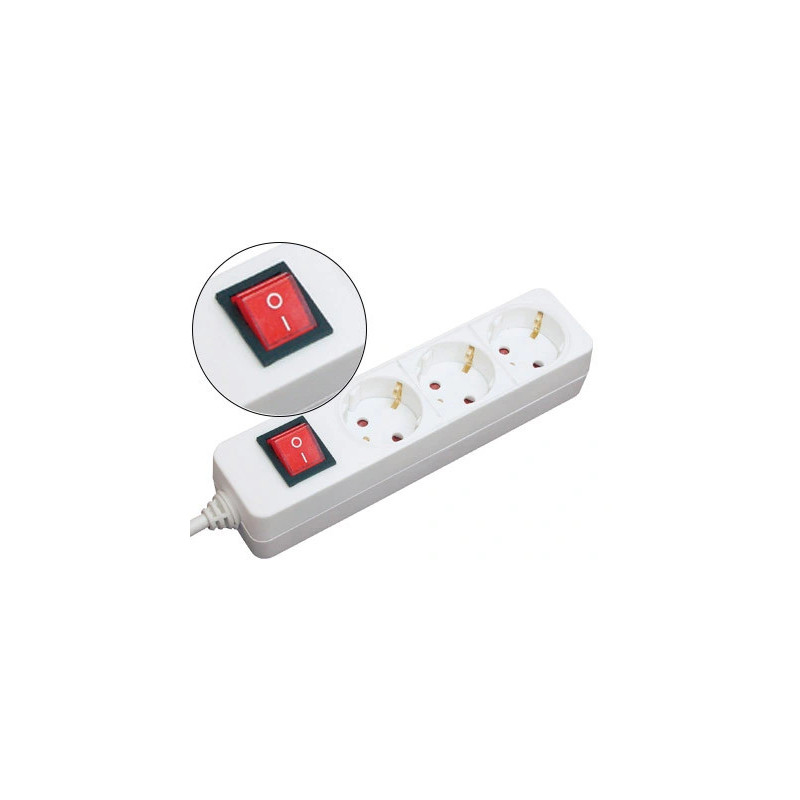 Multiprise mediarange parafoudre 3 prises interrupteur on/off sécurité enfant longueur cordon 1.4m