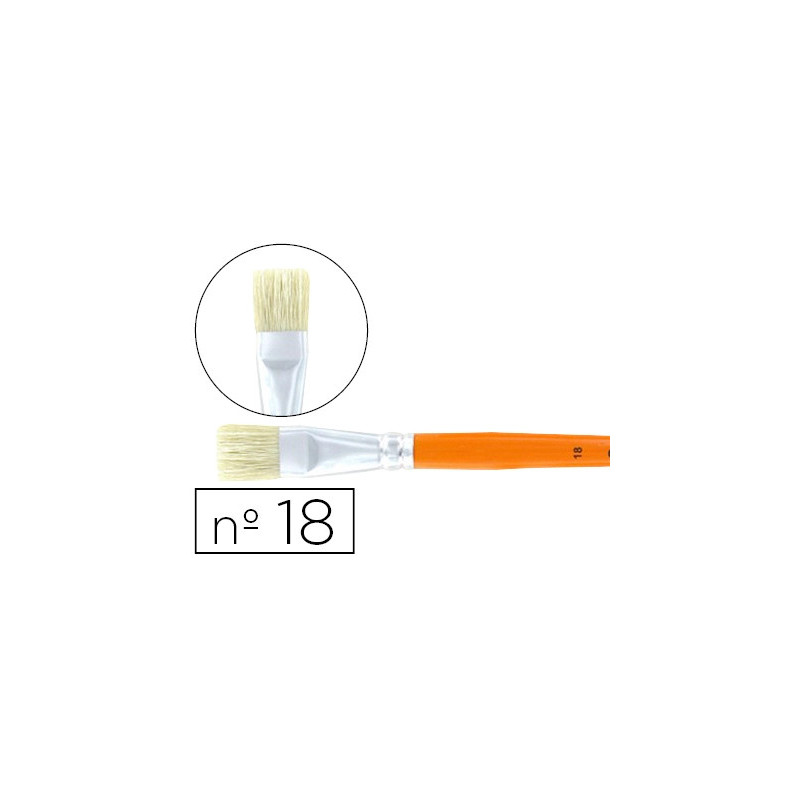 Brosse plate cléopâtre nº18 soie de porc bois fsc vernis protecteur