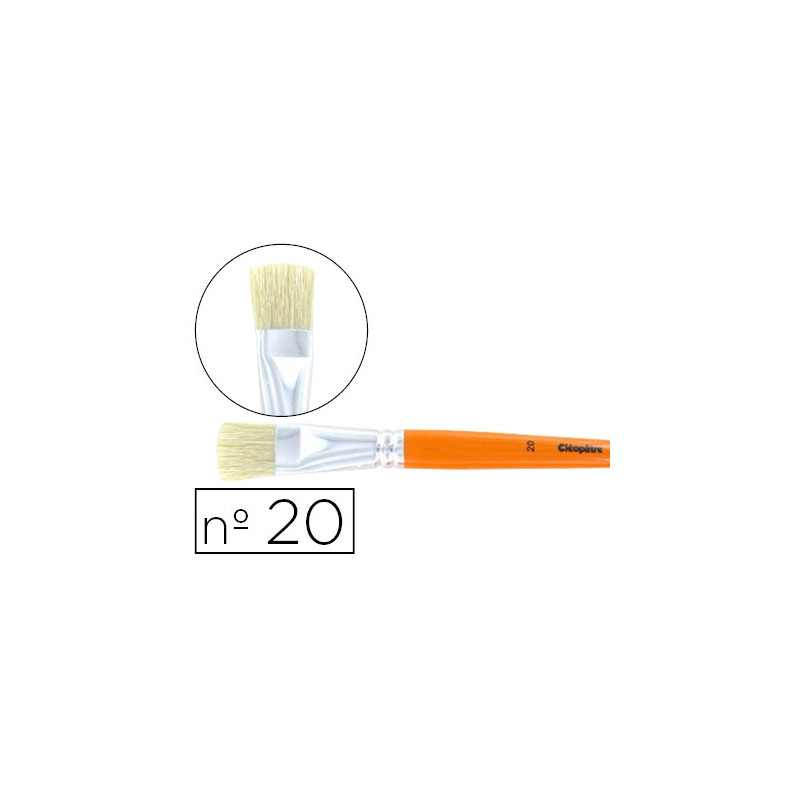 Brosse plate cléopâtre nº20 soie de porc bois fsc vernis protecteur