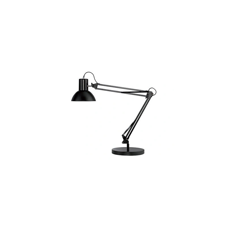 Lampe led unilux architecte success bras double triple articulation pivot sur socle robuste pince fournie coloris noir