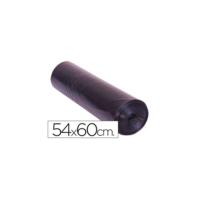Sac poubelle domestique 54x60cm calibre 100 capacité 23l coloris noir rouleau 25 unités