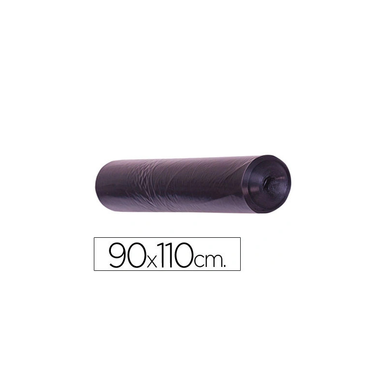 Sac poubelle domestique 90x110cm calibre 200 capacité 100l coloris noir rouleau 10 unités