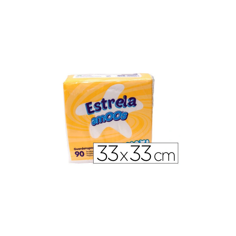 Serviette amoos estrela 2 plis 33x33cm paquet de 100 unités
