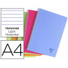 Cahier clairefontaine linicolor reliure intégrale assortiment fresh a4 21x29,7cm 180 pages 90g ligné + marge