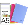 Cahier clairefontaine linicolor reliure intégrale assortiment fresh a5 14,8x21cm 180 pages 90g ligné