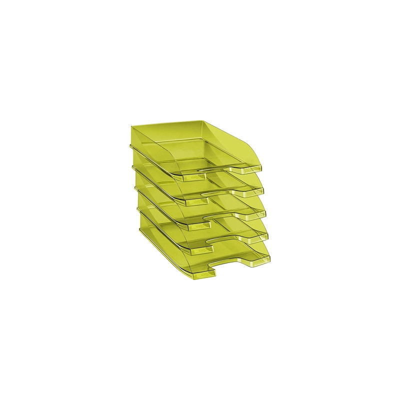 Corbeille à courrier cep first tonic polypropylène antichoc préhension facile 350x255x65mm coloris vert
