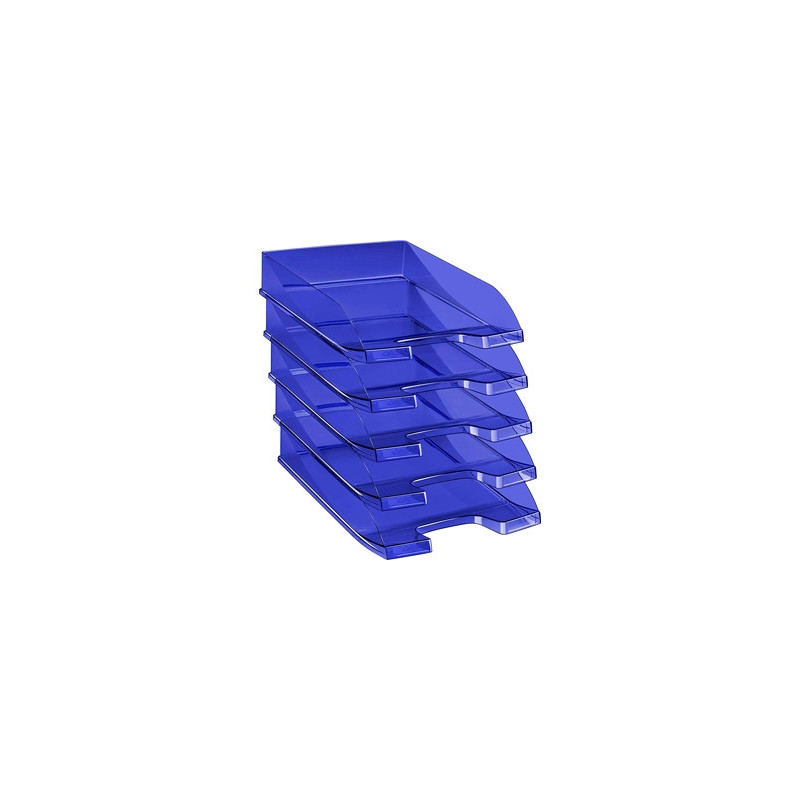 Corbeille à courrier cep first tonic polypropylène antichoc préhension facile 350x255x65mm coloris bleu