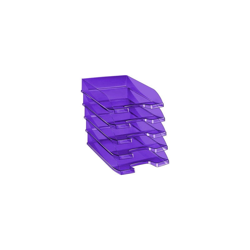 Corbeille à courrier cep first tonic polypropylène antichoc préhension facile 350x255x65mm coloris violet