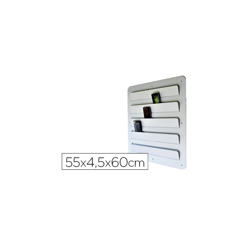 Rangement mural planorga téléphone portable phone docking 60x55cm coloris blanc