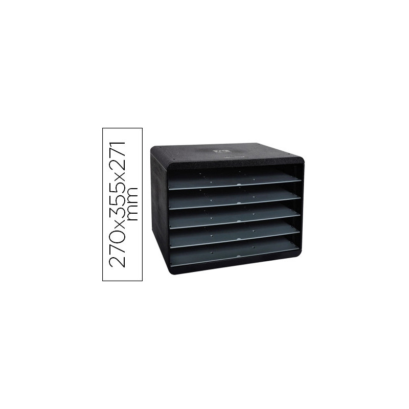 Trieur exacompta horizon ecoblack format à l'italienne 4 compartiments pour docs a4+ 270x355x271mm coloris noir