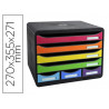 Module classement exacompta store-box maxi ecoblack 4+3 tiroirs 270x355x271mm coloris arlequin