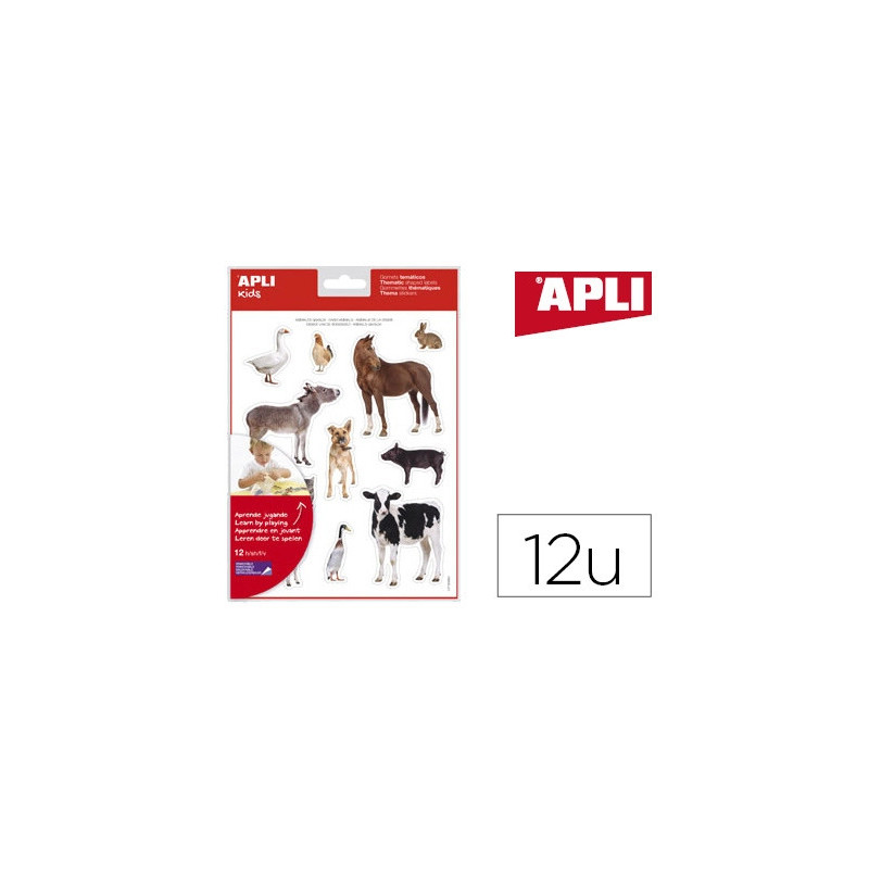 Gommettes apli agipa les animaux de la ferme pochette 12f
