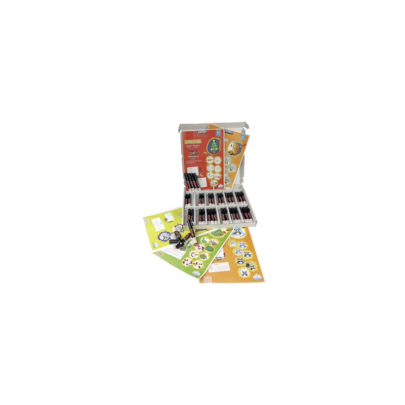 Marqueur peinture pébéo skrib acrylique schoolbox 12 coloris assortis pochette 36 unités