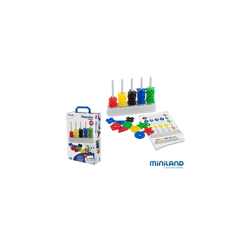 Abaque miniland de 100 pièces formes assorties 210mm