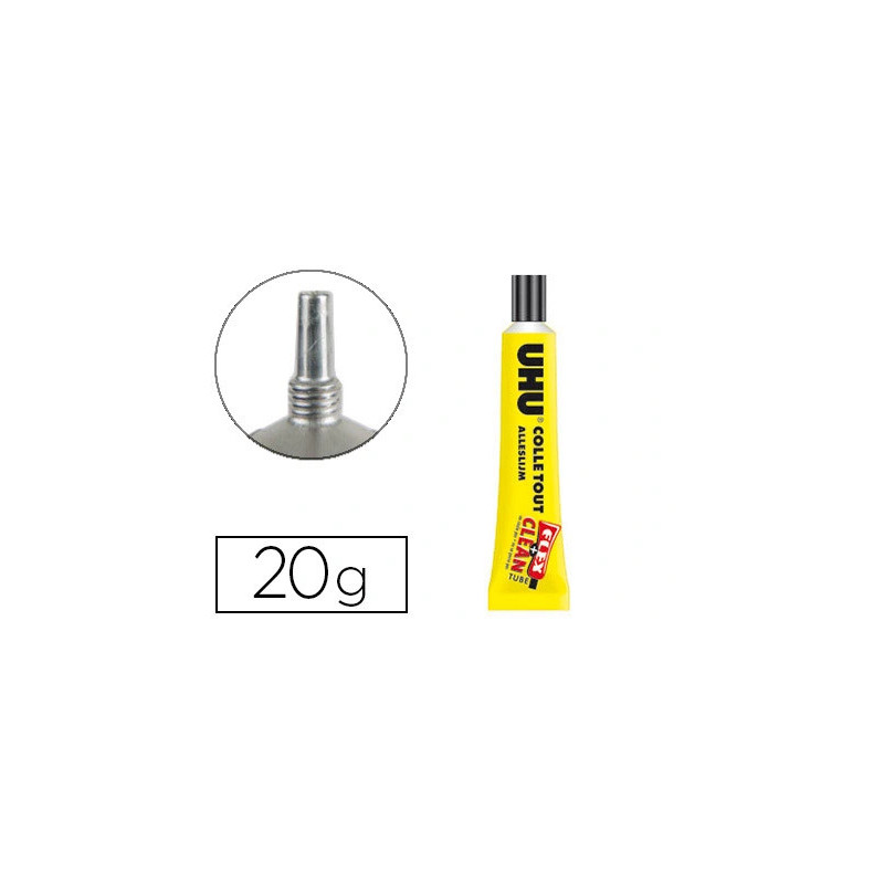 Colle transparente uhu flex&clean forte transparente travaux manuels avec solvant tube plastique anti-goutte 20g