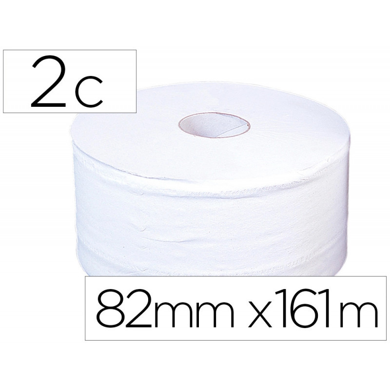 Papier hygienique jumbo 2c cellulose blanc mandril 70mm pour distributeur 75183