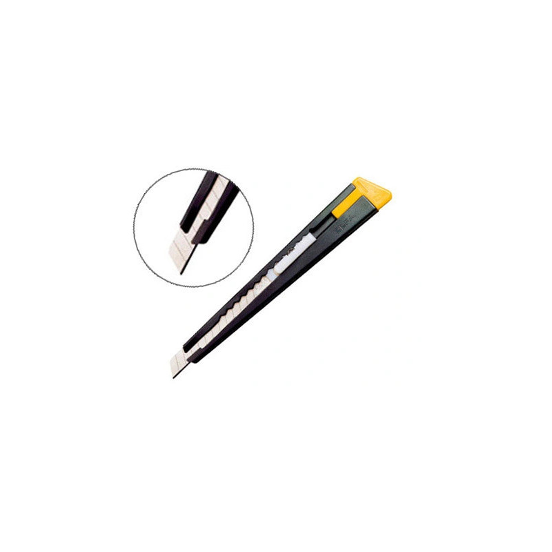 Cutter olfa 180 lame 9mm crémaillère acier laqué mat clip embout casse-lame