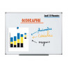Tableau blanc juvénilia émaillé magnétique ultra résistant tôle acier lisse auget 30cm kit fixation inclus 100x150cm