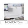 Table de bureau eol conect rectangulaire 140x80cm décor blanc neige sur pieds arche fixe