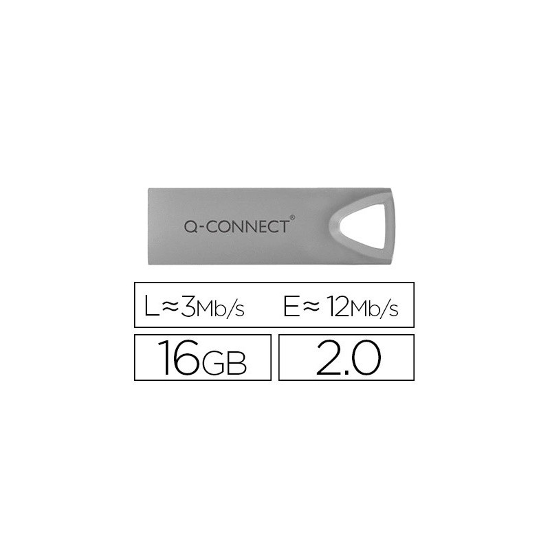 Clé usb q-connect 2.0 premium 16gb vitesse lecture 12mb/s écriture 3mb/s