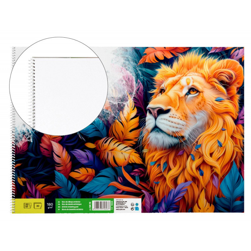 Bloc liderpapel papier dessin artistique spirale sans encadrement 180g/m2 format a3 460x325mm 20f