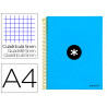 Cahier spirale antartik a4 240p 90g couverture rembordee quadrillage 5mm 4 trous coil-lock coloris bleu
