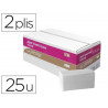 Essuie-mains cellulose haut de gamme 150 feuilles 2 plis 23x24cm paquet 25 unités