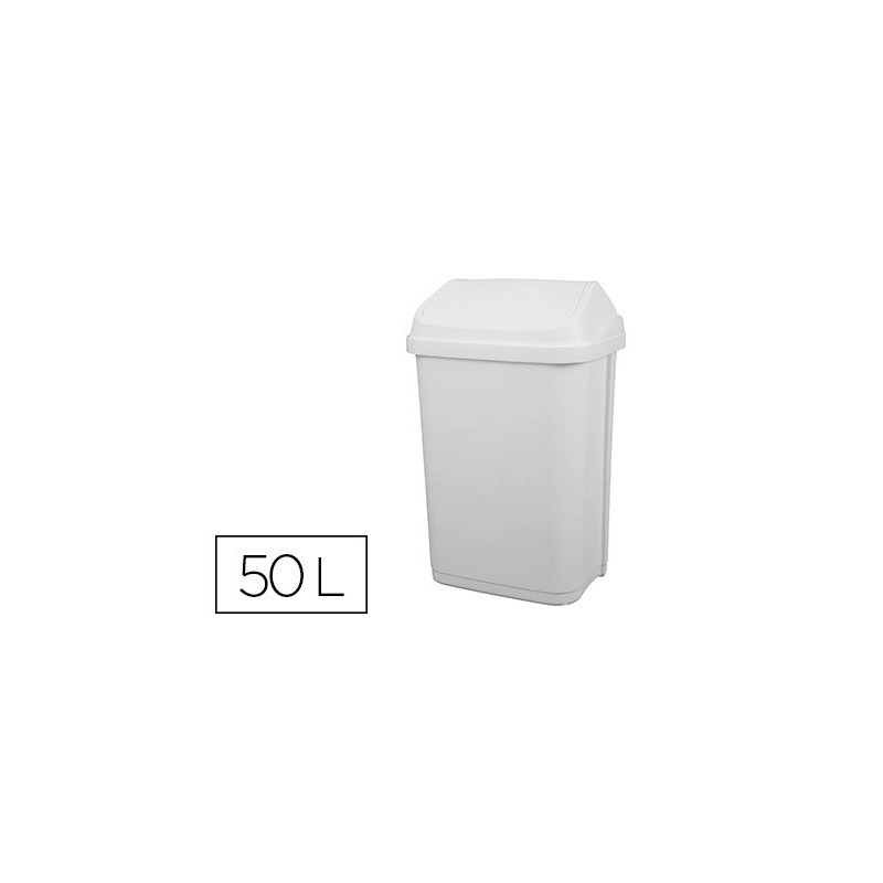 Poubelle plastique à couvercle basculant 50l
