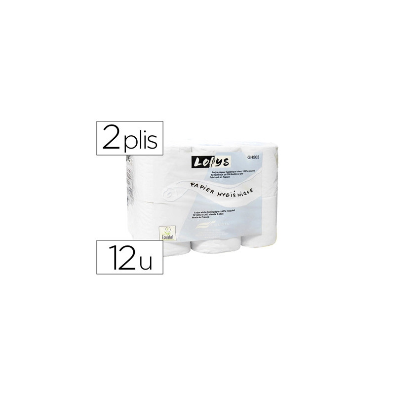 Papier toilette double épaisseur paquet 12 rouleaux