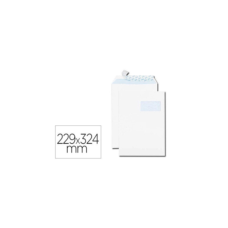 Pochette gpv blanche recyclée 90g c4 229x324mm fenêtre 50x110mm boîte 25 unités
