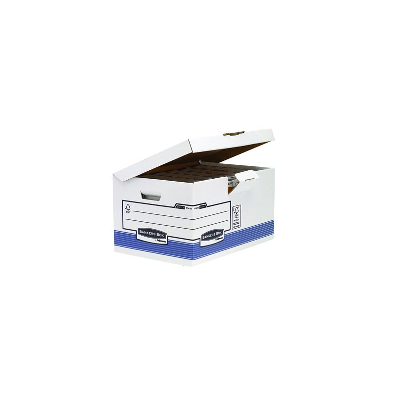 Conteneur fellowes flip top maxi 6 carton ondulé capacité 4/6 boîtes archives dos 80/120mm ouverture dessus