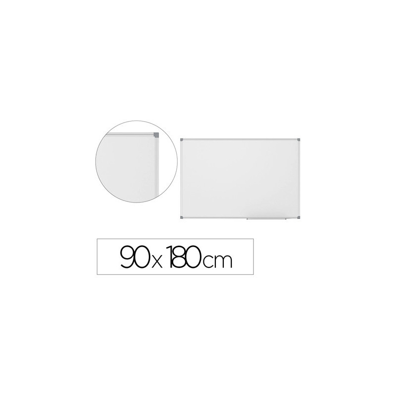 Tableau blanc vanerum émaillé magnétique cadre aluminium anodisé fixation mur 90x180cm