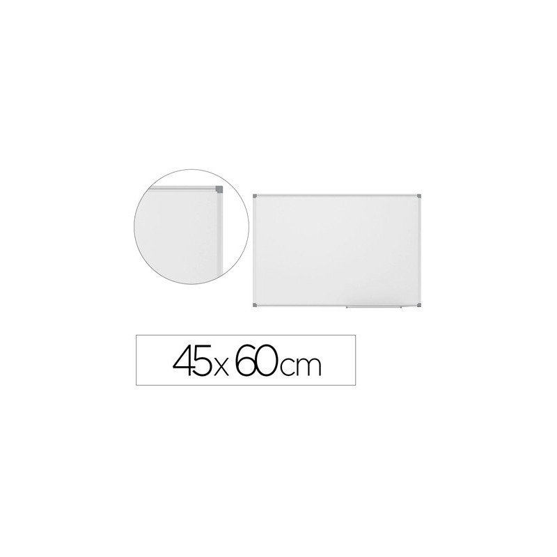 Tableau blanc vanerum émaillé magnétique cadre aluminium anodisé fixation mur 45x60cm