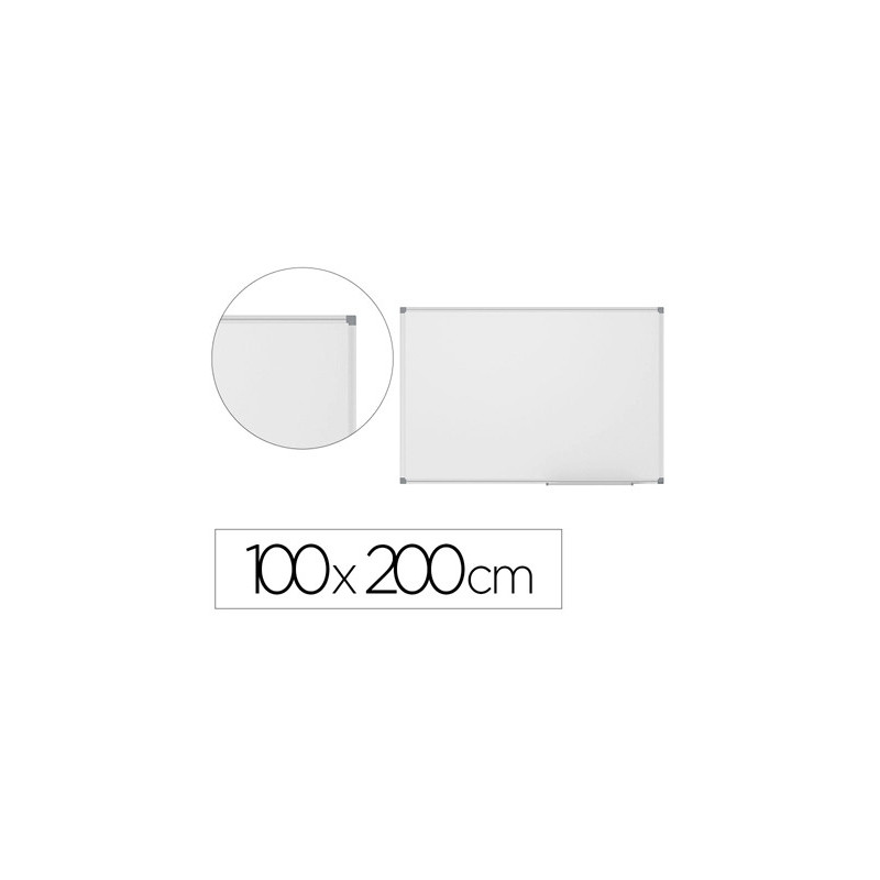 Tableau blanc vanerum émaillé magnétique cadre aluminium anodisé fixation mur 100x200cm