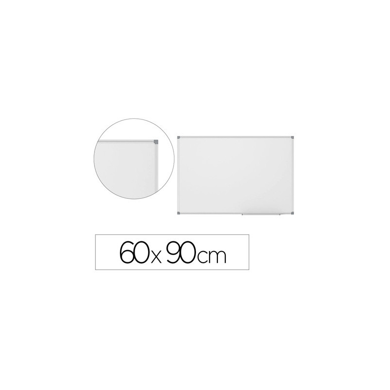 Tableau blanc vanerum émaillé magnétique cadre aluminium anodisé fixation mur 60x90cm