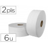 Papier toilette jumbo pure ouate blanche lisse prédécoupé 2 plis 320m paquet 6 rouleaux