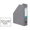 Porte-revues elba color life pvc grain toilé pan coupé format 32x24cm dos 7cm coloris gris