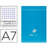 Bloc agrafé conquerant sept a7 7,4x10,5cm couverture pellicullée 100 feuilles détachables 60g 5x5mm coloris blanc