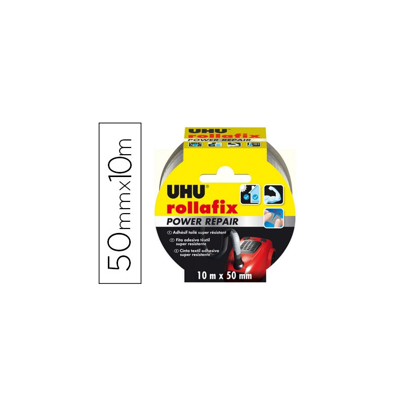 Toile adhésive uhu très résistante 10mx50mm coloris gris